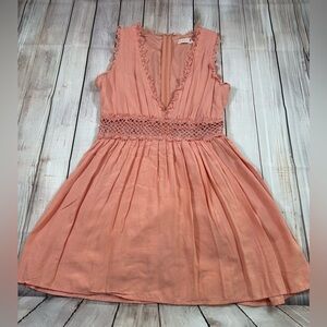 Coastal Cowgirl Promesa Peach Romper (shorts underneath) w/V Neck. Size S.